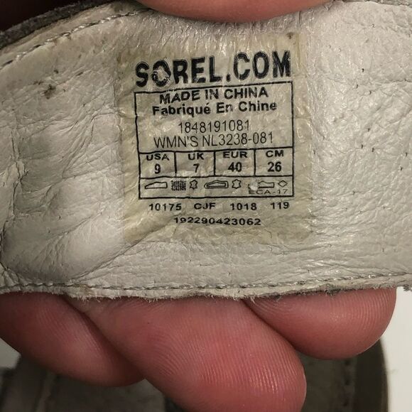 Sorel Nadia Dove Grey Sandals Nubuck Leather Ankle Strap Block Heel Lug Sole 9 - Picture 9 of 9